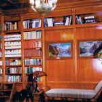 Detail of library with sofa